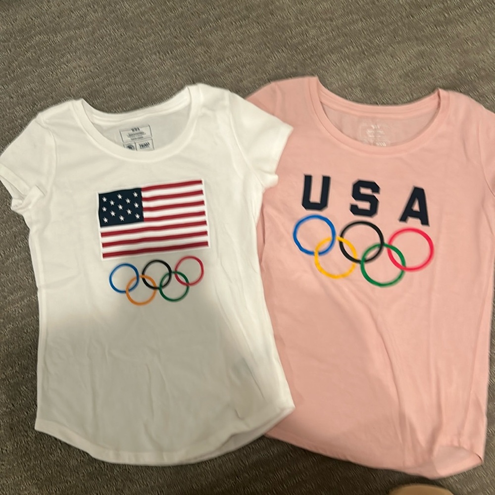 2 Girls Olympic Shirts - $10